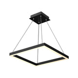 Modern 1-Square Chandelier Lighting, 40W, 3000K,1917LM, Dimmable, Dimension : 19.7'L'×19.7'W'×55''H