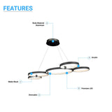 Modern Circular Chandelier, 5-Light, 92W, 3000K (Warm White), 3677 Lumens, Wheel Chandelier, Dimension: 50.1''x31.6''x110''