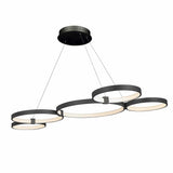 Modern Circular Chandelier, 5-Light, 92W, 3000K (Warm White), 3677 Lumens, Wheel Chandelier, Dimension: 50.1''x31.6''x110''