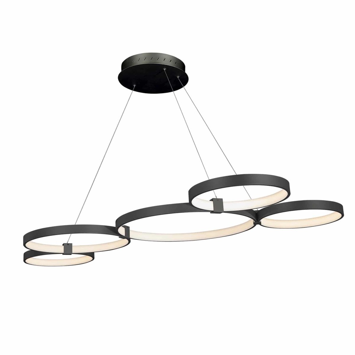 Modern Circular Chandelier, 5-Light, 92W, 3000K (Warm White), 3677 Lumens, Wheel Chandelier, Dimension: 50.1''x31.6''x110''