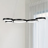 Modern Circular Chandelier, 5-Light, 92W, 3000K (Warm White), 3677 Lumens, Wheel Chandelier, Dimension: 50.1''x31.6''x110''