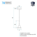 Modern Cone Pendant Lighting, 7W, 3000K, 340LM, Sand white Body Finish, Dimmable, 1-Light