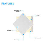 Modern Square LED Wall Sconce, 9W, 3000K, 338LM, CRI: 80+, Dimmable, Dimension: 6.7 x 2.1 x 6.7 Inch