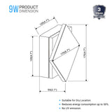 Modern Square LED Wall Sconce, 9W, 3000K, 338LM, CRI: 80+, Dimmable, Dimension: 6.7 x 2.1 x 6.7 Inch