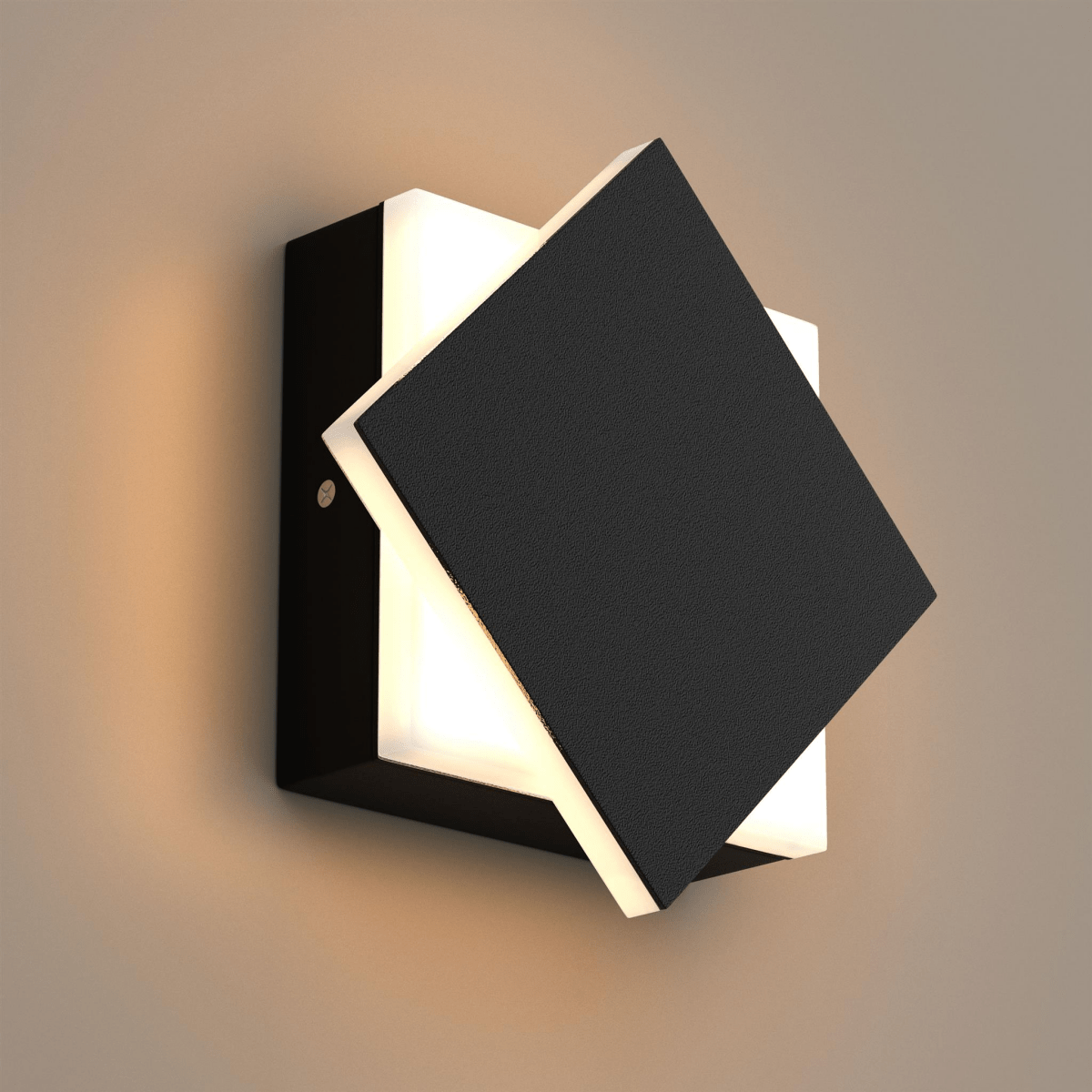 Modern Square LED Wall Sconce, 9W, 3000K, 338LM, CRI: 80+, Dimmable, Dimension: 6.7 x 2.1 x 6.7 Inch