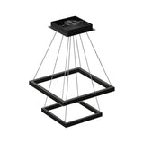 Modern Two-Tier Square Chandelier Lighting, 54W, 3000K, 3016LM, Dimension : 19.7''L×19.7''W×55''H