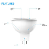 MR16 LED Light Bulbs 6.5W 3000K 500 Lumens Dimmable 120V Damp Location Spotlight Light Bulb