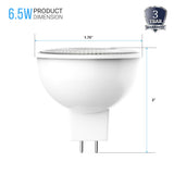 MR16 LED Light Bulbs 6.5W 5000K 500 Lumens Dimmable 120V Damp Location Spotlight Light Bulb