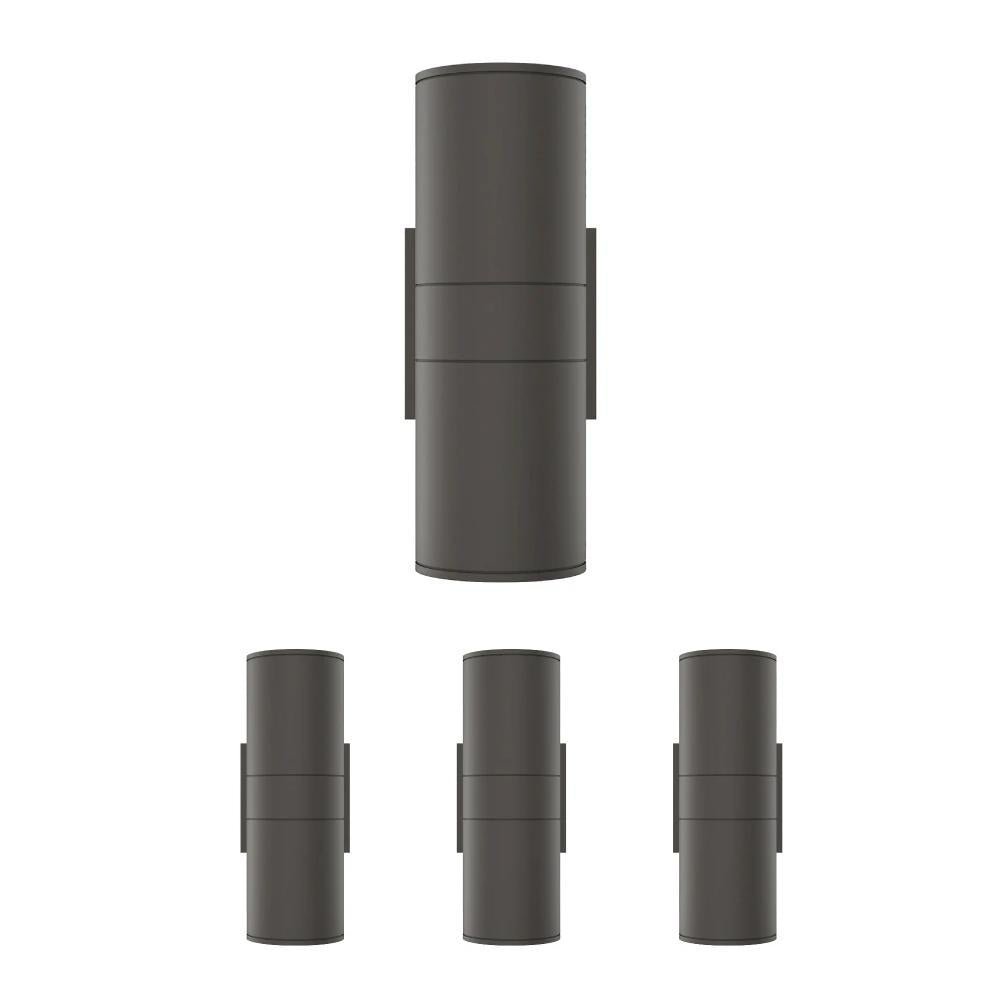 Outdoor LED Up and Down Wall Sconce, Cylinder Outside Lights, 2x36W, AC100- 277V, Double Side (White Light), Exterior Wall Lights