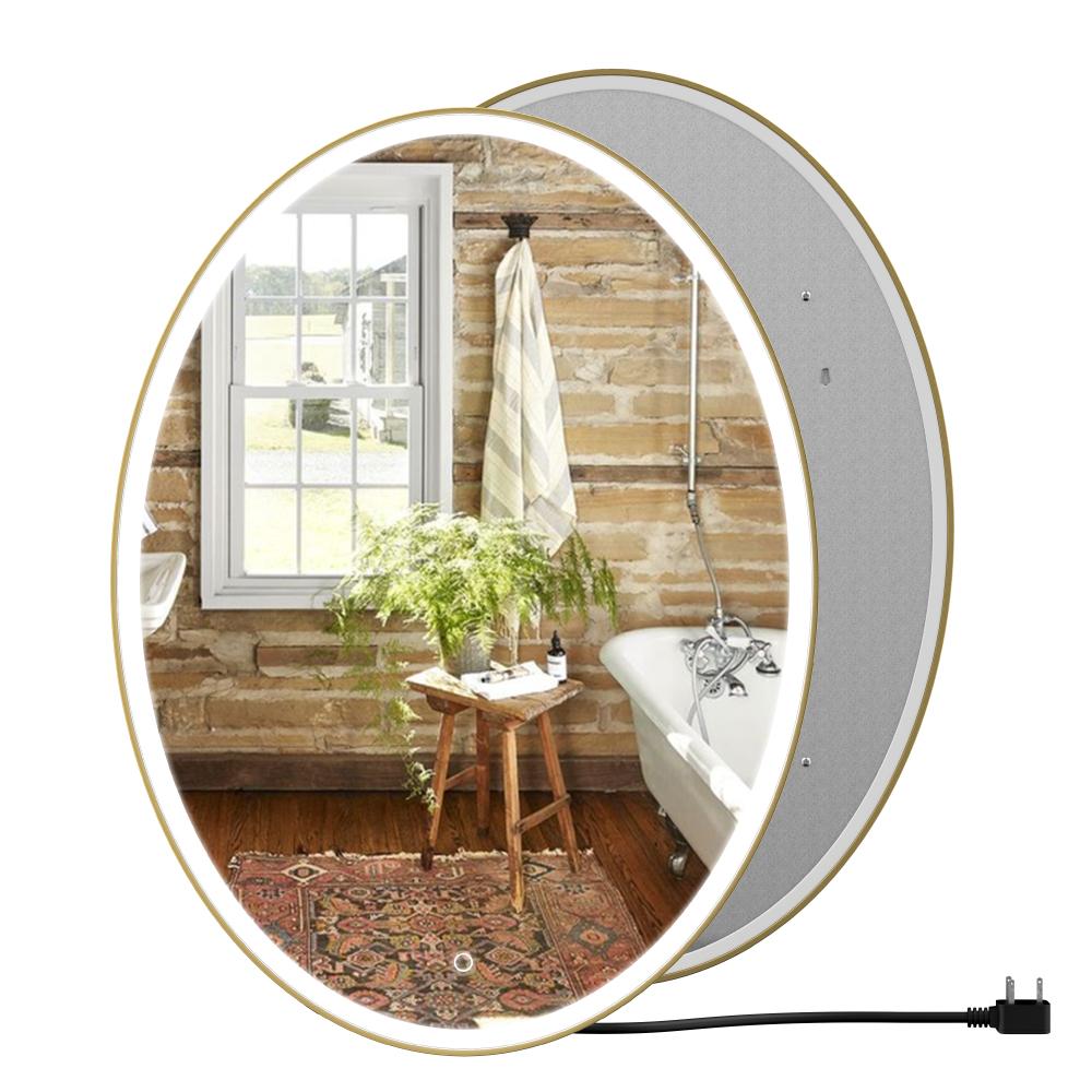 Oval LED Lighted Bathroom Vanity Mirror, Touch Switch, Anti-Fog Wall Mounted Makeup Mirror & CCT Remembrance, CRI 90+, LED Oval Mirror for Bathroom, Lunar Style