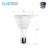 PAR38 LED Flood Light Bulbs 16.5 Watt 3000K 1200 Lumens Dimmable 120V E26 Base Damp Location