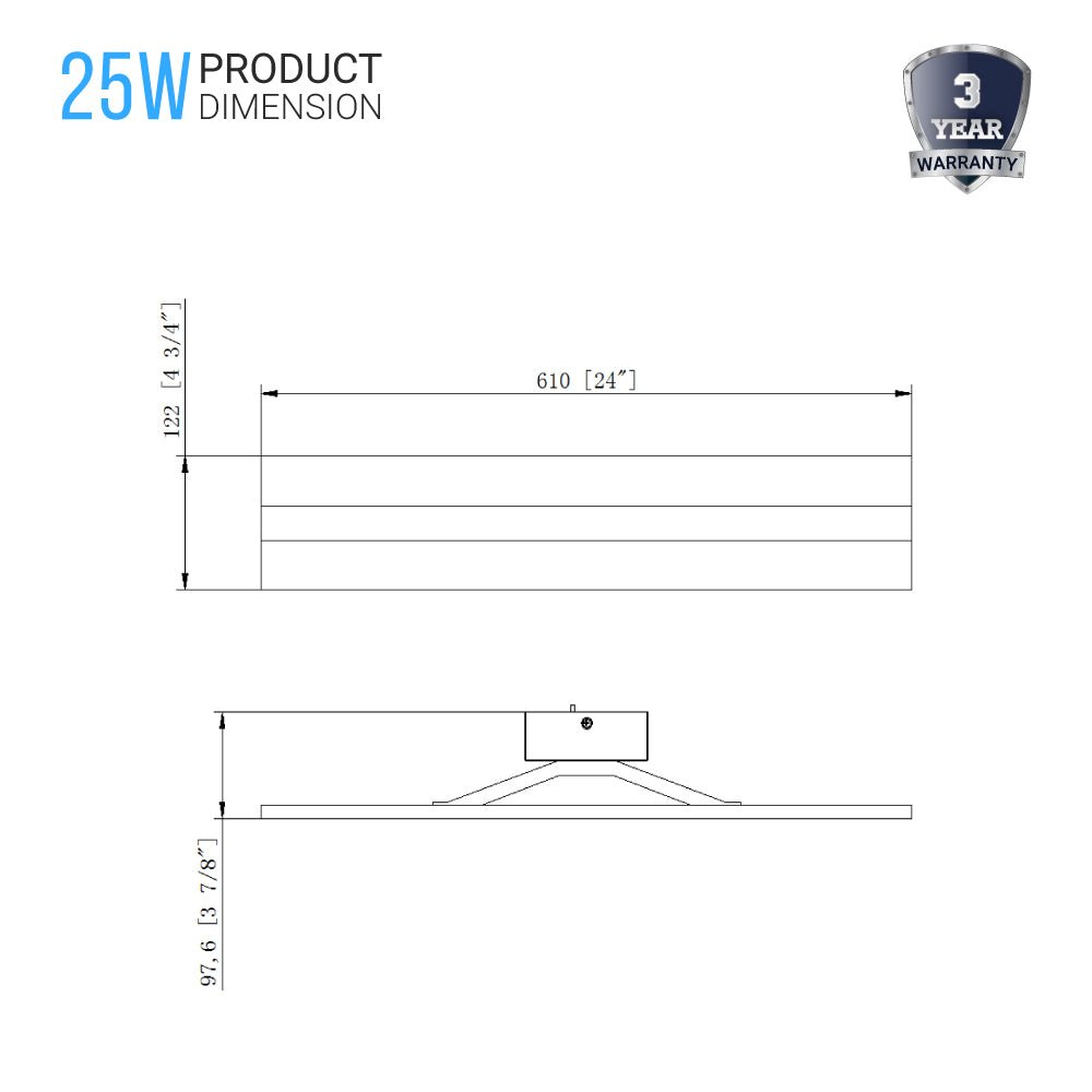 Rectangle Bathroom Light Fixtures, 24 Inch/36 Inch, 4000K (Cool White), Dimmable, ETL Listed, Bathroom Vanity Lighting
