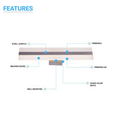 Rectangle Bathroom Light Fixtures, 24 Inch/36 Inch, 4000K (Cool White), Dimmable, ETL Listed, Bathroom Vanity Lighting