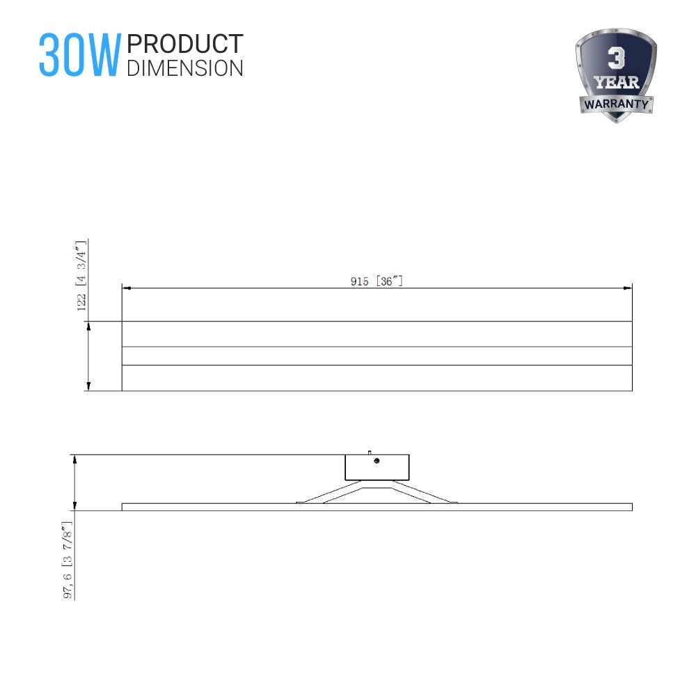 Rectangle Bathroom Light Fixtures, 24 Inch/36 Inch, 4000K (Cool White), Dimmable, ETL Listed, Bathroom Vanity Lighting