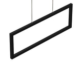 Rectangular Chandelier LED For Office Kitchen Dining Room, 33W, 3000K, 1650LM, LED Pendant Lighting with Matte Black Body Finish, Dimmable, 1-Light