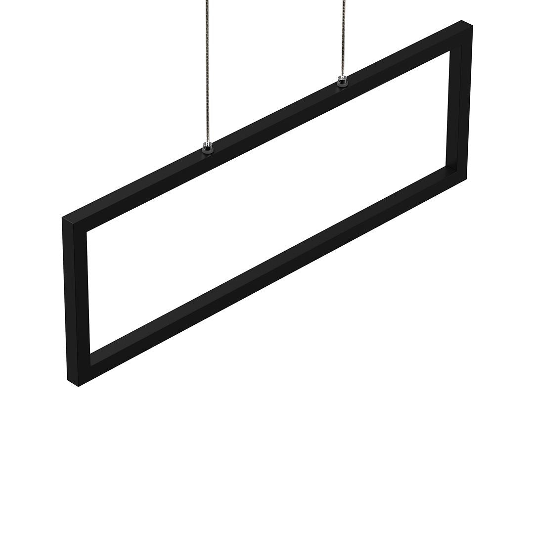 Rectangular Chandelier LED For Office Kitchen Dining Room, 33W, 3000K, 1650LM, LED Pendant Lighting with Matte Black Body Finish, Dimmable, 1-Light