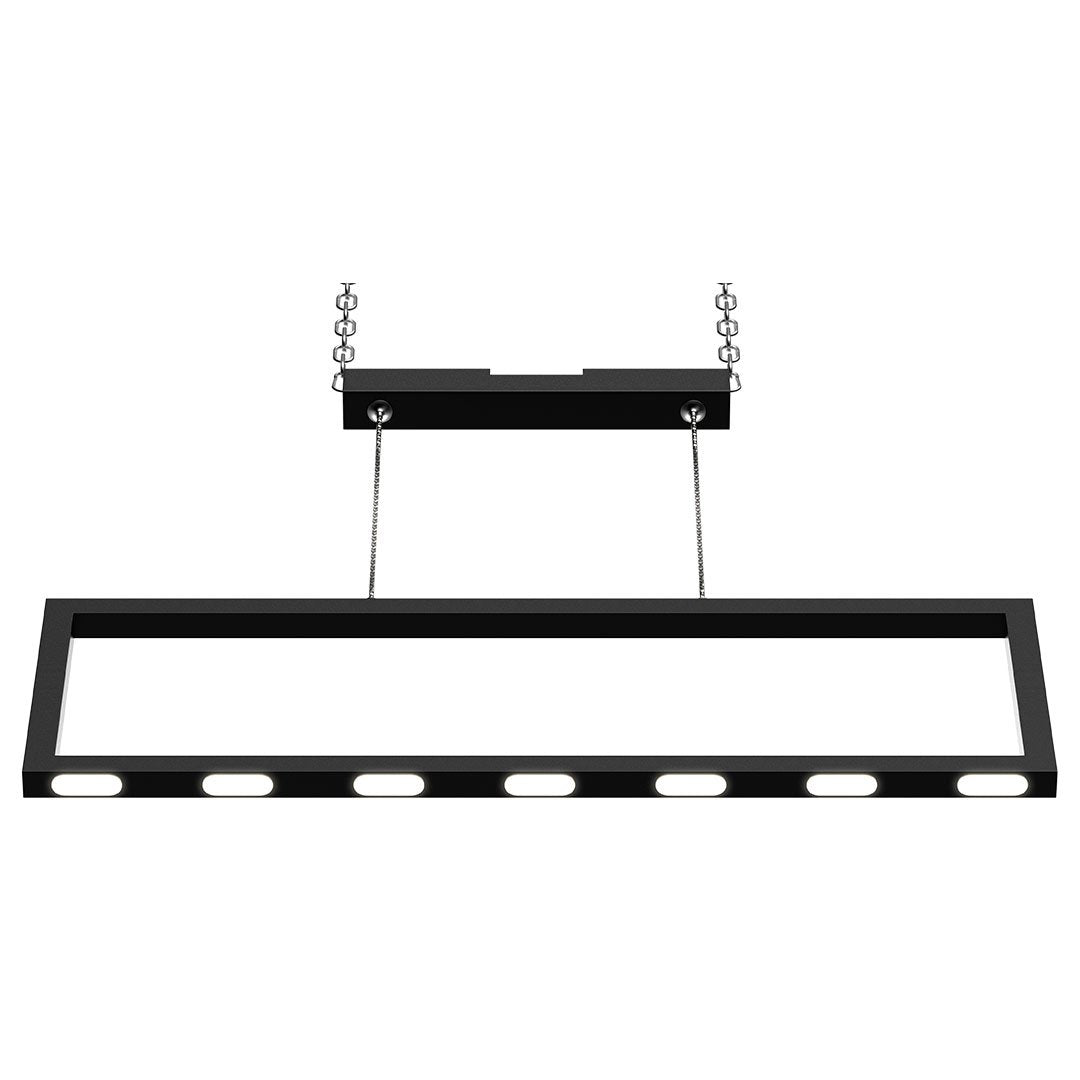 Rectangular Chandelier LED For Office Kitchen Dining Room, 33W, 3000K, 1650LM, LED Pendant Lighting with Matte Black Body Finish, Dimmable, 1-Light