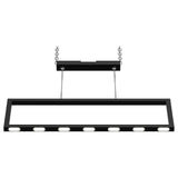Rectangular Chandelier LED For Office Kitchen Dining Room, 33W, 3000K, 1650LM, LED Pendant Lighting with Matte Black Body Finish, Dimmable, 1-Light