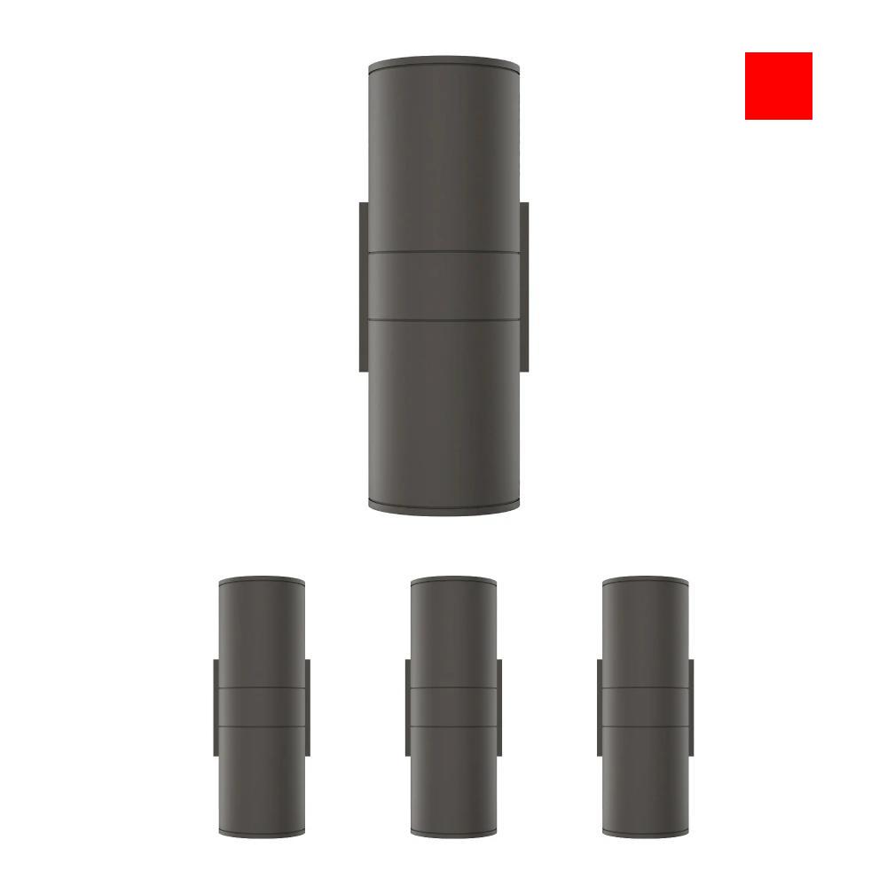 LED Up & Down Lights Outdoor Wall Light, Cylinder Outdoor Sconces, 2x36W, AC100- 277V, Double Side Light (Avail Color - Red, Green, Blue)