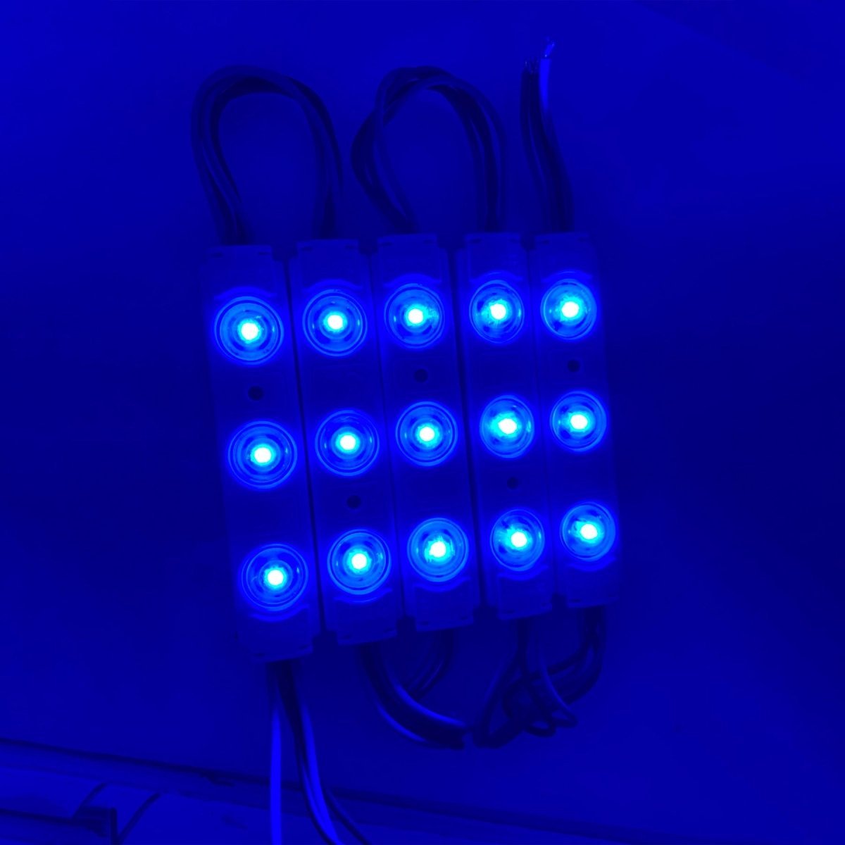 RGB LED Module Lights, 3LEDs/Mod, DC12V, 0.65W, Waterproof Decorative Light for Letter Sign Advertising Signs with Tape Adhesive Backside (40-Pack)
