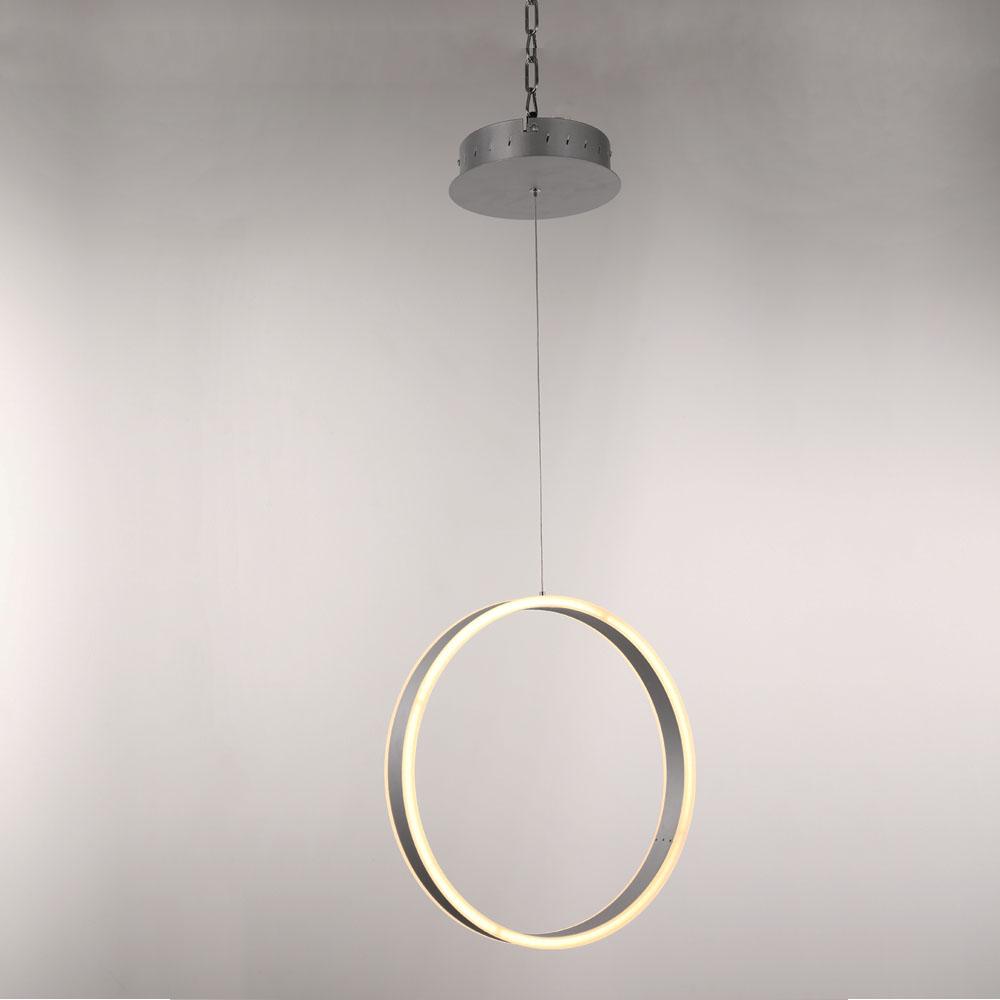 Ring 1-Light LED Unique Design Pendant, 34W, 3000K (Warm White), 1028LM, Dimmable, Aluminum Body Finish, Pendant Mounting