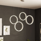 Ring 1-Light LED Unique Design Pendant, 34W, 3000K (Warm White), 1028LM, Dimmable, Aluminum Body Finish, Pendant Mounting