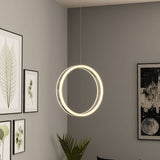 Ring 1-Light LED Unique Design Pendant, 34W, 3000K (Warm White), 1028LM, Dimmable, Aluminum Body Finish, Pendant Mounting