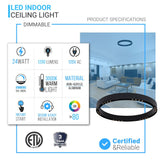 Ring Flush Mount LED Lighting Fixture, 16W/24W, 3000K, 800LM/1200LM, Close to Ceiling lights, Dimmable