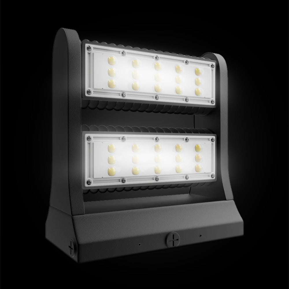 Rotatable LED Wall Pack Light 80W 5700K, 10800LM, Black, UL, DLC Premium, IP65, Adjustable Head Can be used as Up/Down Light, Outdoor Rotatable Wall Light