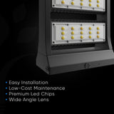 Rotatable LED Wall Pack Light 80W 5700K, 10800LM, Black, UL, DLC Premium, IP65, Adjustable Head Can be used as Up/Down Light, Outdoor Rotatable Wall Light