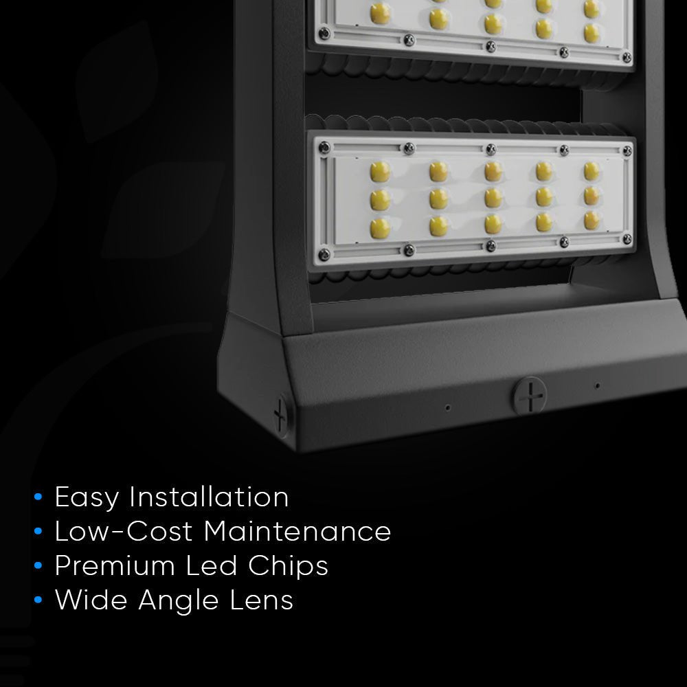 Rotatable LED Wall Pack Light 80W 5700K, 10800LM, Black, UL, DLC Premium, IP65, Adjustable Head Can be used as Up/Down Light, Outdoor Rotatable Wall Light