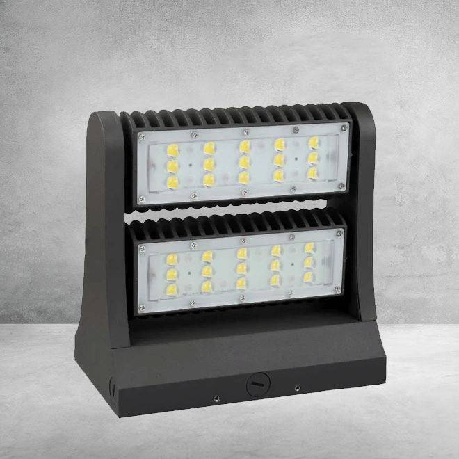 Rotatable LED Wall Pack Light 80W 5700K, 10800LM, Black, UL, DLC Premium, IP65, Adjustable Head Can be used as Up/Down Light, Outdoor Rotatable Wall Light