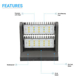 Rotatable LED Wall Pack Light 80W 5700K, 10800LM, Black, UL, DLC Premium, IP65, Adjustable Head Can be used as Up/Down Light, Outdoor Rotatable Wall Light