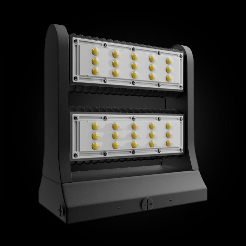 Rotatable LED Wall Pack Light 80W 5700K, 10800LM, Black, UL, DLC Premium, IP65, Adjustable Head Can be used as Up/Down Light, Outdoor Rotatable Wall Light