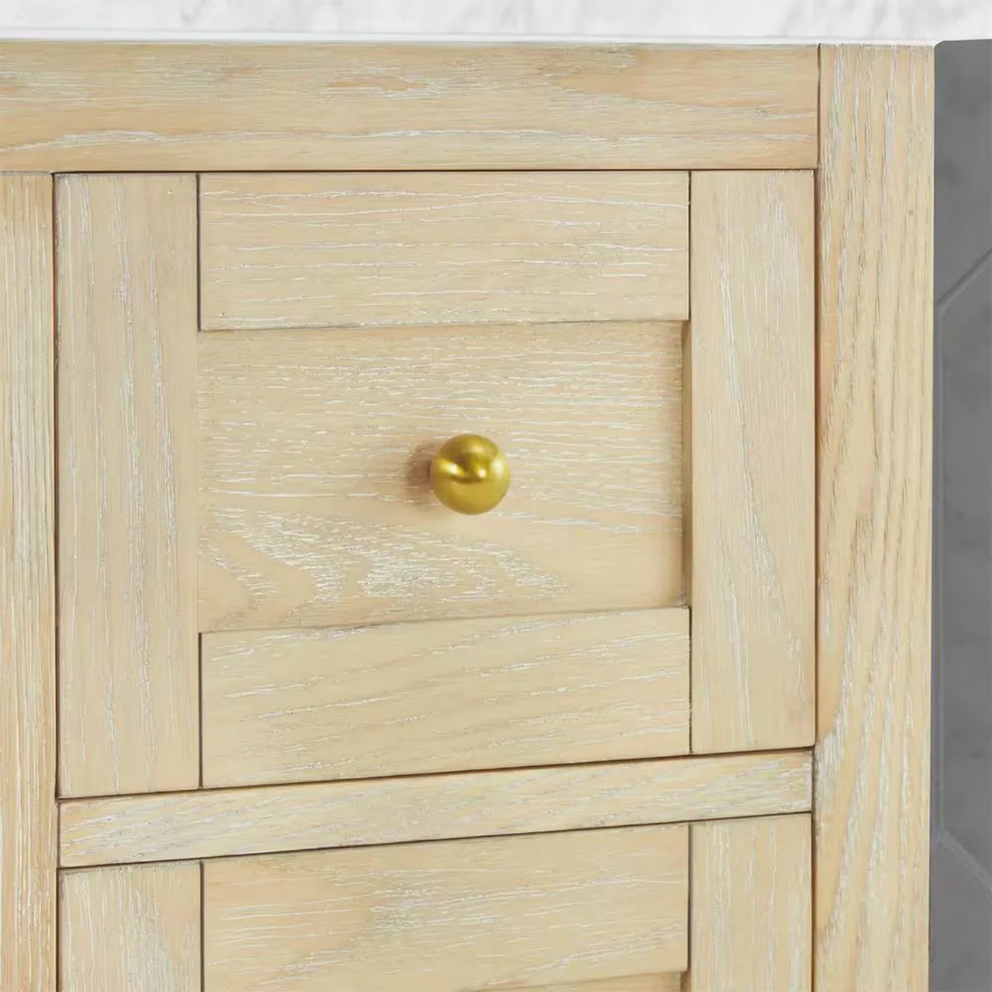 Salem Freestanding Solid Wood Bathroom Vanity With Carrara White Marble Sink Top & 4 In. Backsplash in Nature Wood Finish
