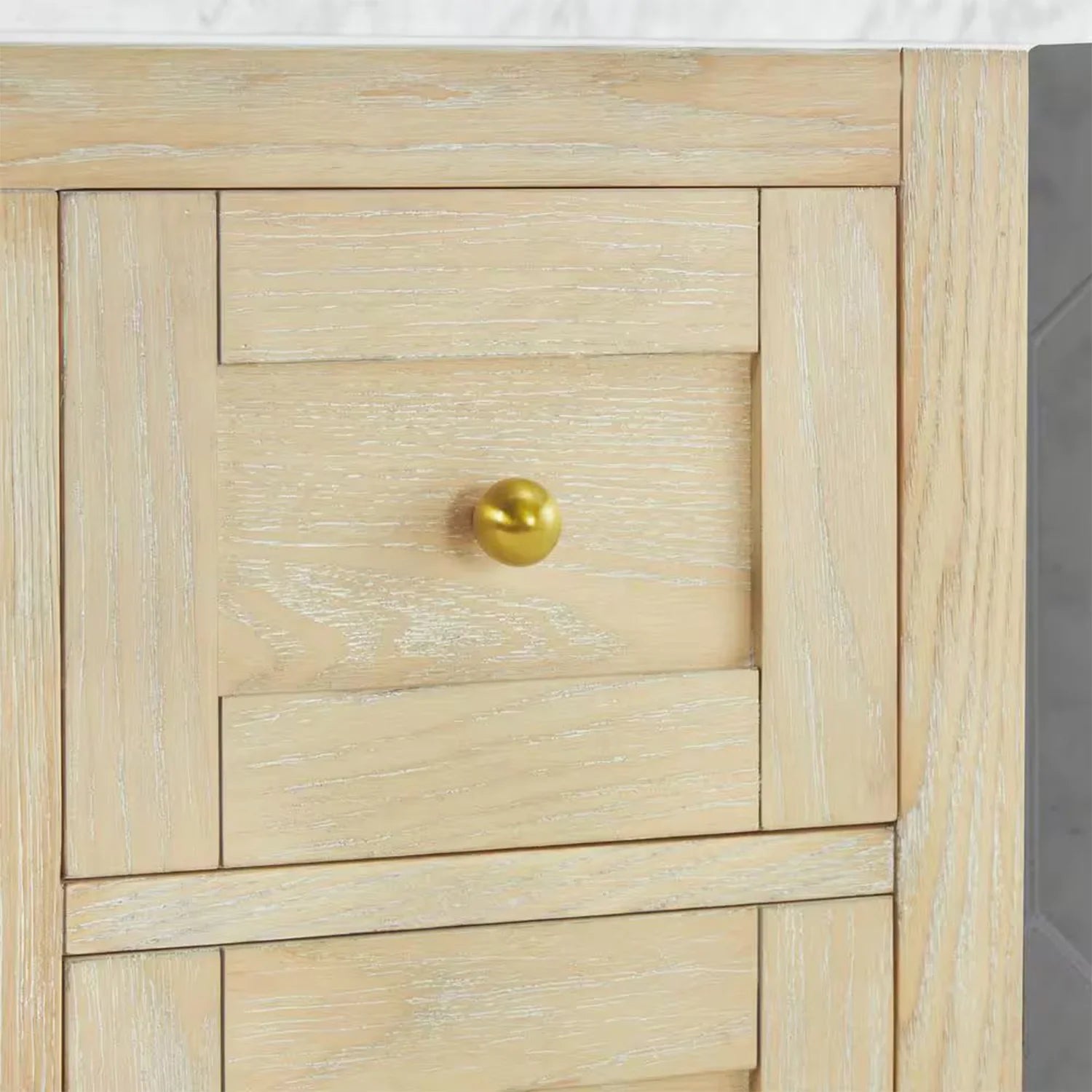 Salem Freestanding Solid Wood Bathroom Vanity With Carrara White Marble Sink Top & 4 In. Backsplash in Nature Wood Finish