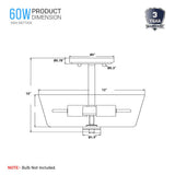 Semi Flush Mount Ceiling Lights, 2-Lights E26 Base, Round, UL Listed for Damp Location, 3 Years Warranty