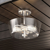 Semi Flush Mount Ceiling Lights, 2-Lights E26 Base, Round, UL Listed for Damp Location, 3 Years Warranty