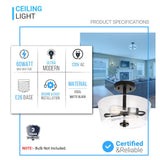 Semi Flush Mount Ceiling Lights, 2-Lights E26 Base, Round, UL Listed for Damp Location, 3 Years Warranty
