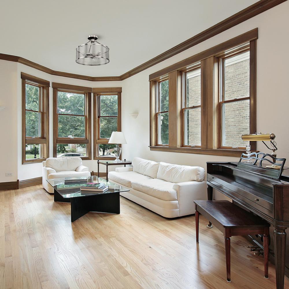 Semi Flush Mount Ceiling Lights, Drum Shape, Steel Cage Matte Black Finish, E26 Base, UL Listed, 3 Years Warranty