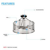 Semi Flush Mount Ceiling Lights, Drum Shape, Steel Cage Matte Black Finish, E26 Base, UL Listed, 3 Years Warranty