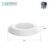 Slim LED Puck Light, 3-Piece Kit With 12V Adaptor & Wave Sensor Dimming , 3x3.5Watts, 3x200Lumens, ETL Listed, CCT Changeable (3000K/4000K/5000K), Hand Wave Sensor, White