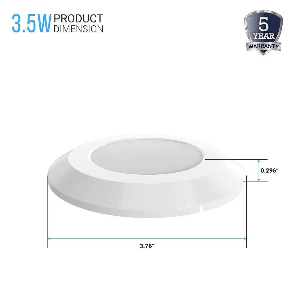 Slim LED Puck Light, 3-Piece Kit With 12V Adaptor & Wave Sensor Dimming , 3x3.5Watts, 3x200Lumens, ETL Listed, CCT Changeable (3000K/4000K/5000K), Hand Wave Sensor, White