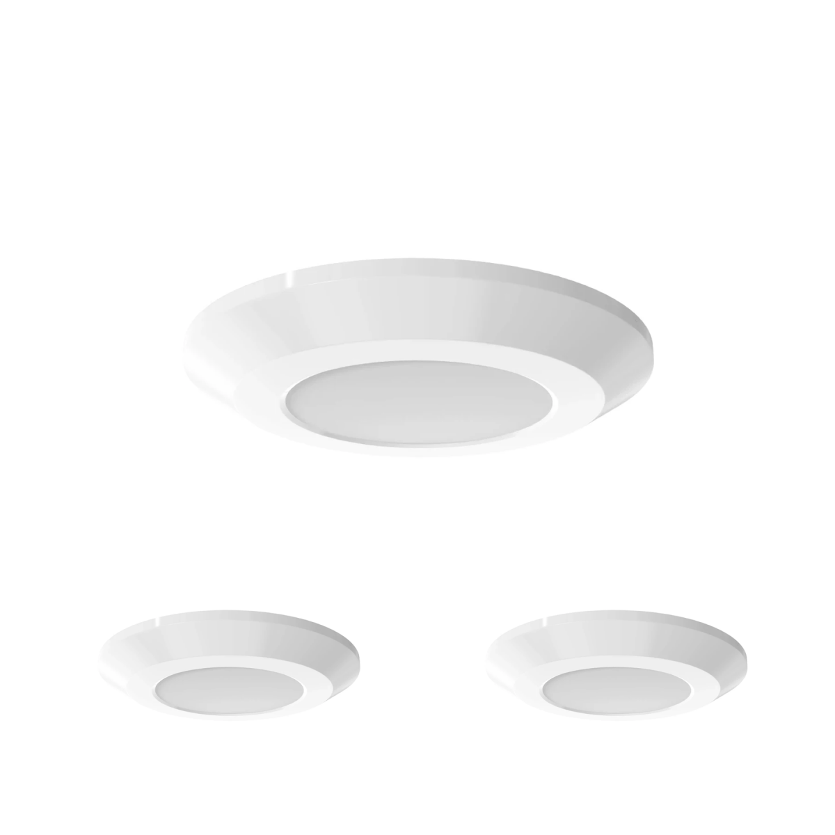 Slim LED Puck Light, 3-Piece Kit With 12V Adaptor & Wave Sensor Dimming , 3x3.5Watts, 3x200Lumens, ETL Listed, CCT Changeable (3000K/4000K/5000K), Hand Wave Sensor, White