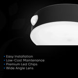 Smart Solar Outdoor LED Wall Lights with PIR Sensor, Round, HY06WSRB, Waterproof Outdoor Security Lights