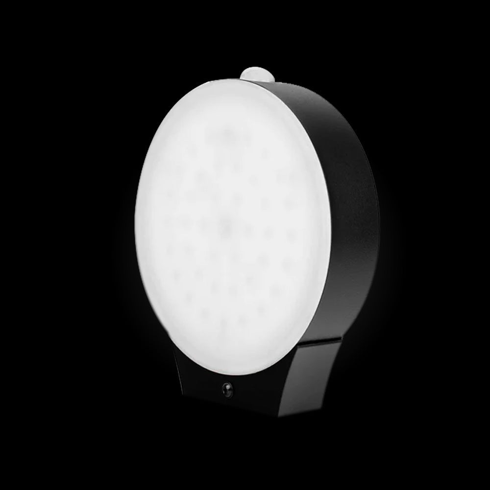 Smart Solar Outdoor LED Wall Lights with PIR Sensor, Round, HY06WSRB, Waterproof Outdoor Security Lights