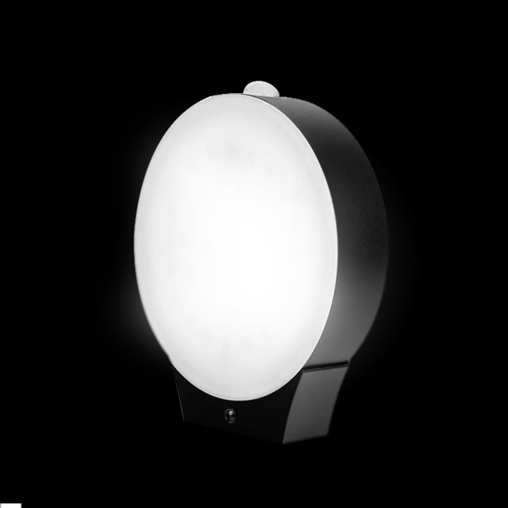 Smart Solar Outdoor LED Wall Lights with PIR Sensor, Round, HY06WSRB, Waterproof Outdoor Security Lights