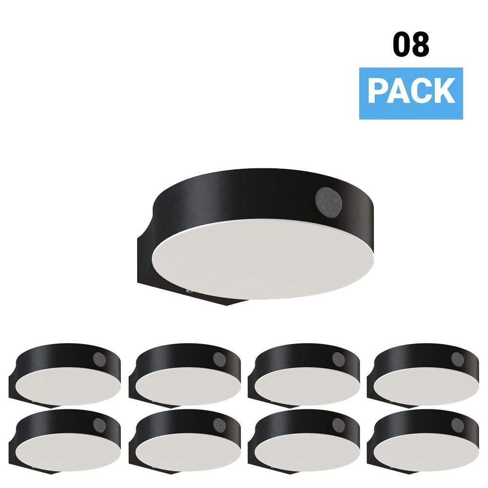 Smart Solar Outdoor LED Wall Lights with PIR Sensor, Round, HY06WSRB, Waterproof Outdoor Security Lights