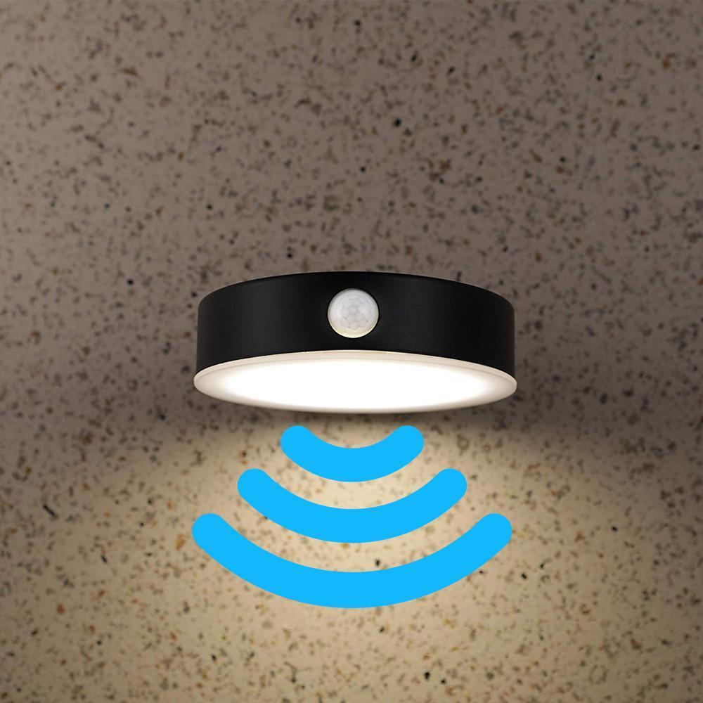 Smart Solar Outdoor LED Wall Lights with PIR Sensor, Round, HY06WSRB, Waterproof Outdoor Security Lights