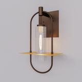 Smyth Outdoor Wall Sconce, E26 Socket 1X60W, Clear Glass, Bronze,  22" H x 12.5" W, Extends 7" from the wall